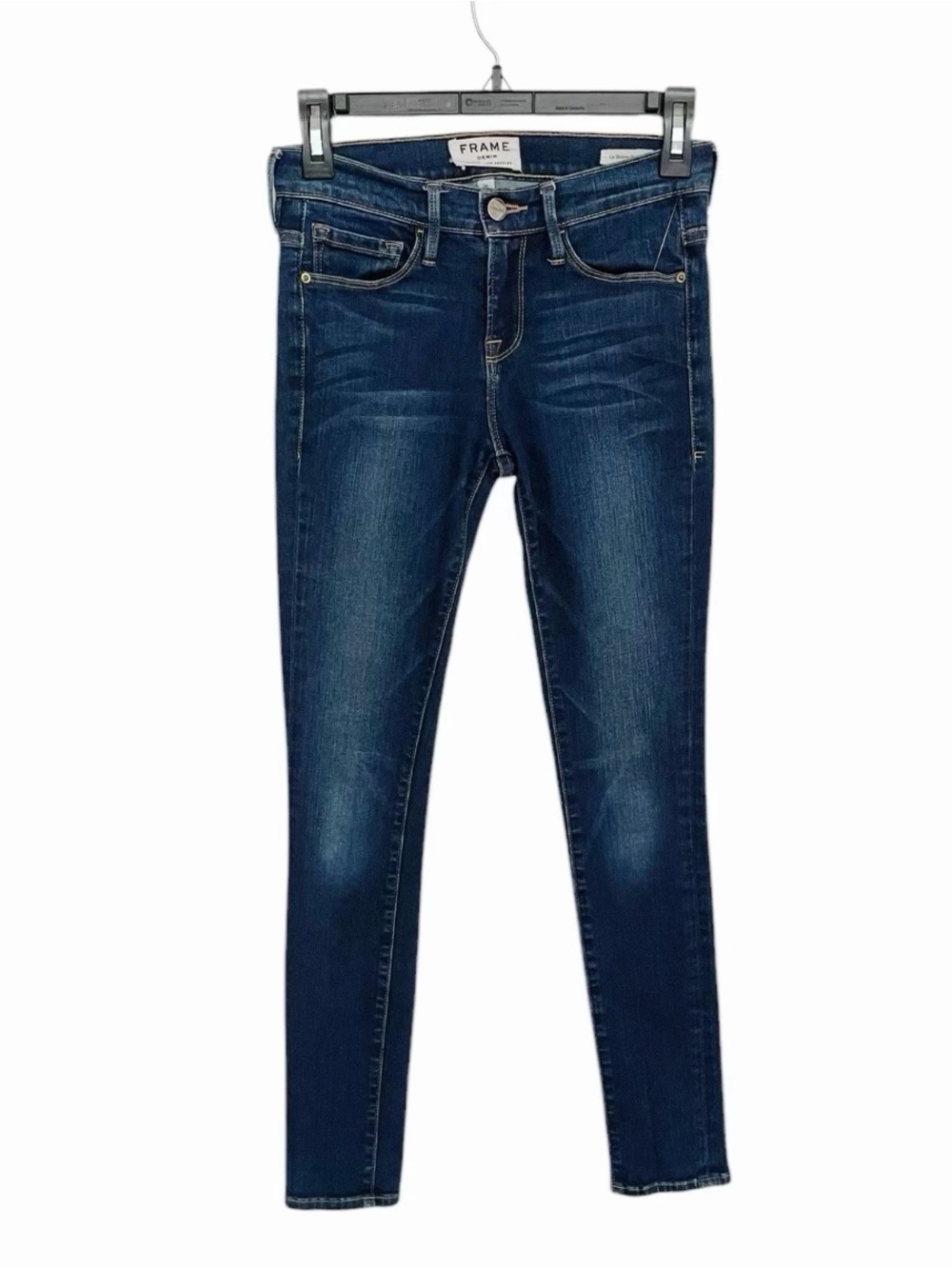 FRAME Le Skinny de Jeanne Women's Size 26 Columbia Road Dark Blue Stretch Denim